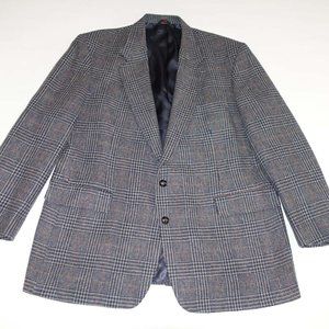 Hildreth & Herricks Men's Tweed Sport Coat 48 Long Gray Navy Blue Jacket 48L